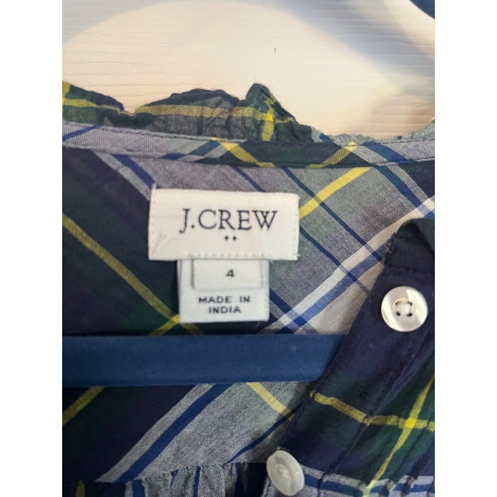 J.Crew Tartan Plaid Long Sleeve Pullover Long Sleeve Blouse Size 4 - Picture 3 of 8